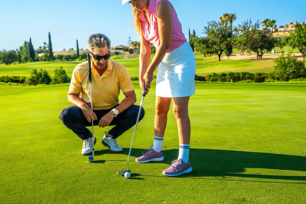 Golfers on a beautiful course